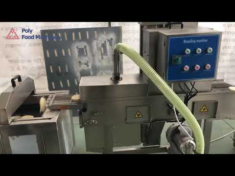 Prueba de línea de producción de nuggets de pollo en fábrica